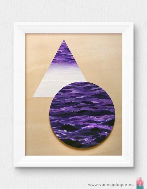 cuadro abstracto mar púrpura